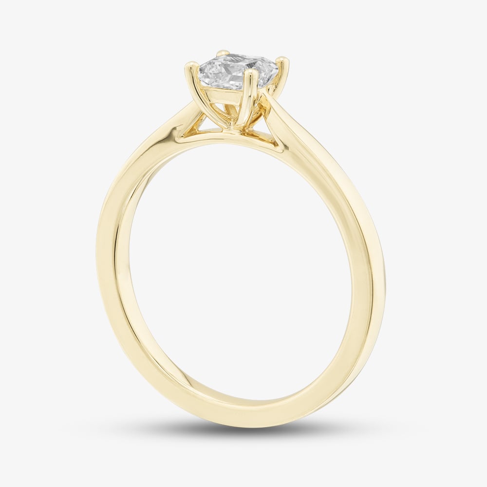 1888 Collection 9ct Yellow Gold 0.50ct Princess Cut Diamond Solitaire Ring PPP01-9Y-0.50-H-SI2
