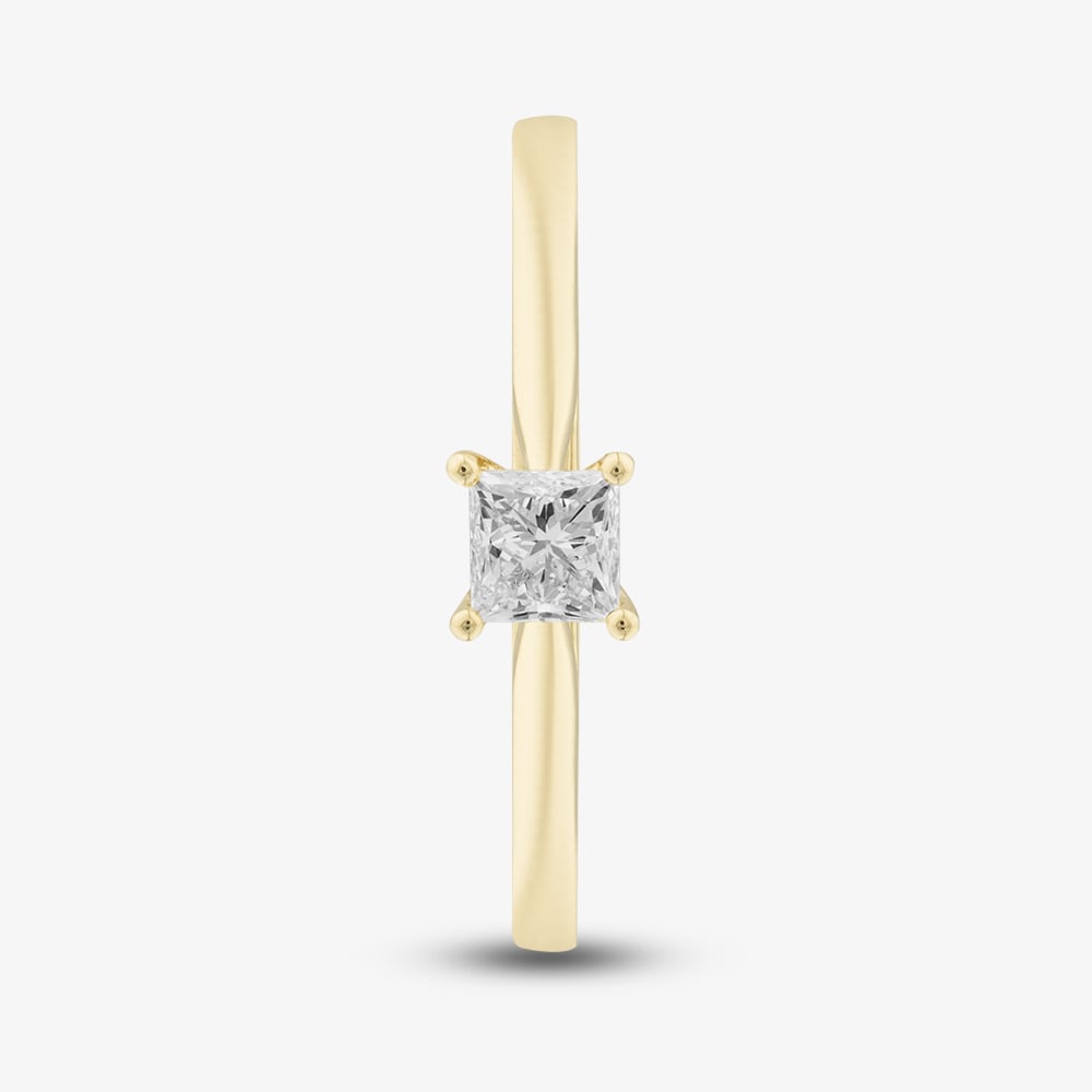 1888 Collection 9ct Yellow Gold 0.50ct Princess Cut Diamond Solitaire Ring PPP01-9Y-0.50-H-SI2