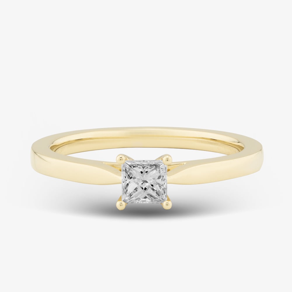 1888 Collection 9ct Yellow Gold 0.33ct Princess Cut Diamond Solitaire Ring PPP01-9Y-0.33-H-SI2