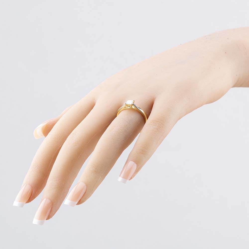 1888 Collection 9ct Yellow Gold 0.33ct Princess Cut Diamond Solitaire Ring PPP01-9Y-0.33-H-SI2