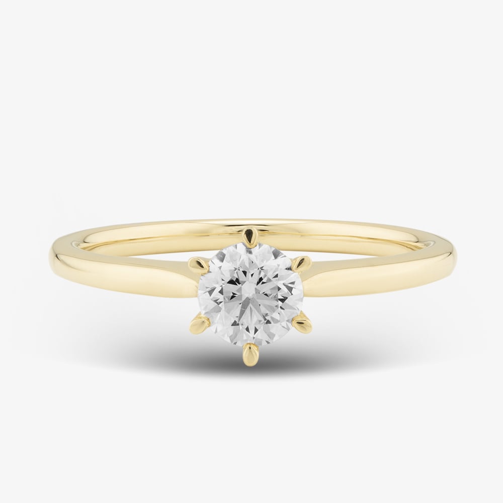 1888 Collection 9ct Yellow Gold 0.50ct Brilliant Cut Diamond Solitaire Ring RPP11-9Y-0.50-H-SI2