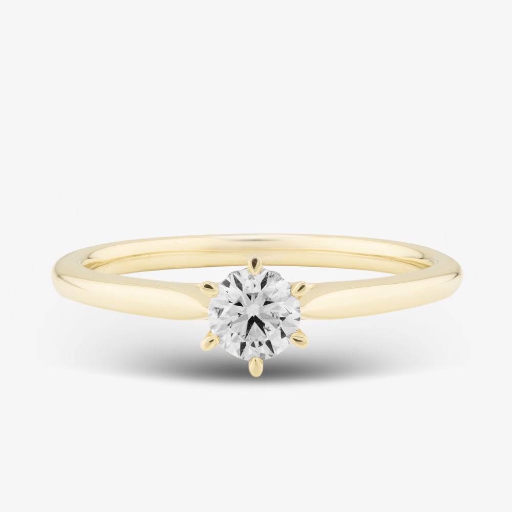 1888 Collection 9ct Yellow Gold 0.33ct Brilliant Cut Diamond Solitaire Ring RPP11-9Y-0.33-H-SI2