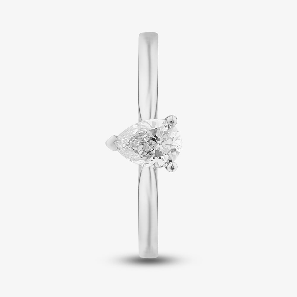 1888 Collection 9ct White Gold 0.50ct Pear Cut Diamond Solitaire Ring DPP02-9W-0.50-H-SI2