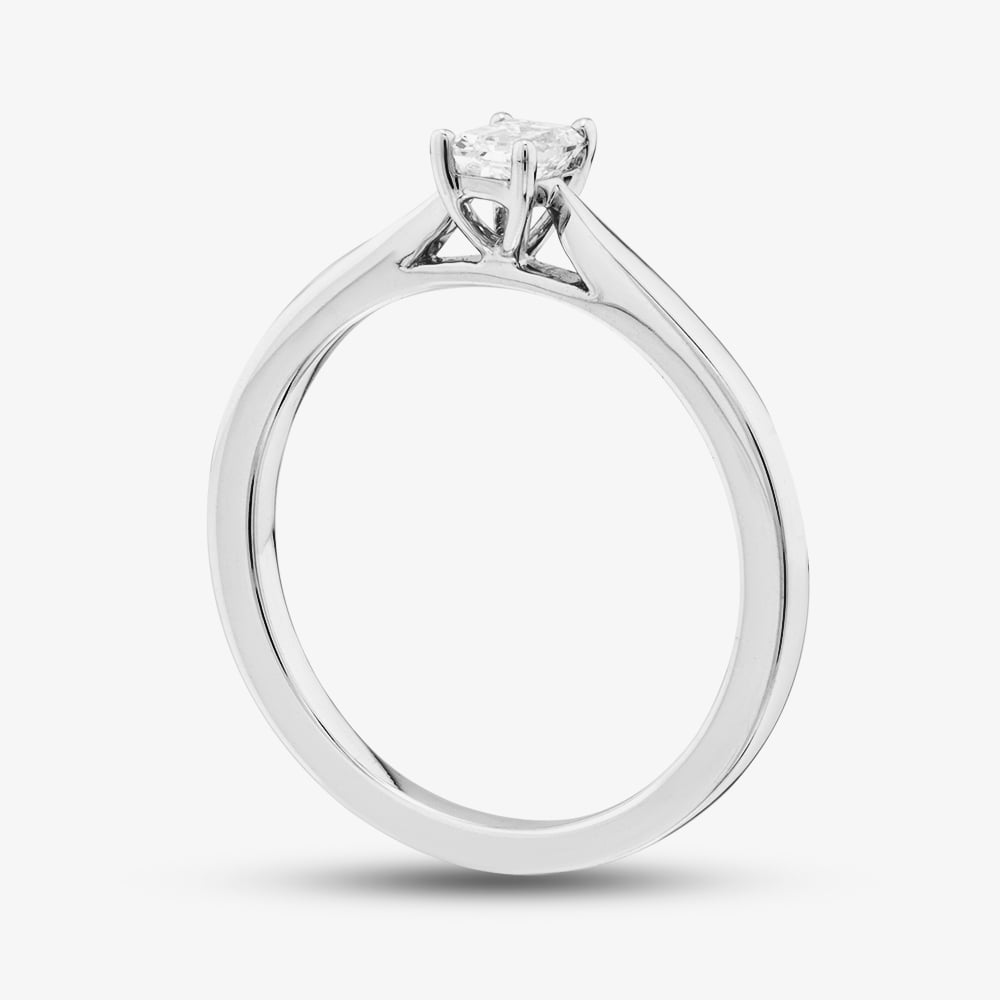 1888 Collection 9ct White Gold 0.33ct Emerald Cut Diamond Solitaire Ring EPP01-9W-0.33-H-SI2