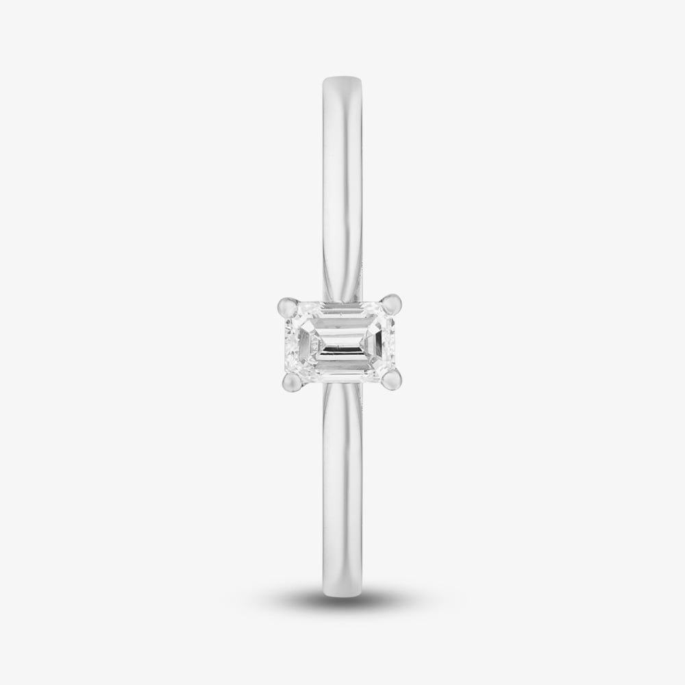 1888 Collection 9ct White Gold 0.33ct Emerald Cut Diamond Solitaire Ring EPP01-9W-0.33-H-SI2