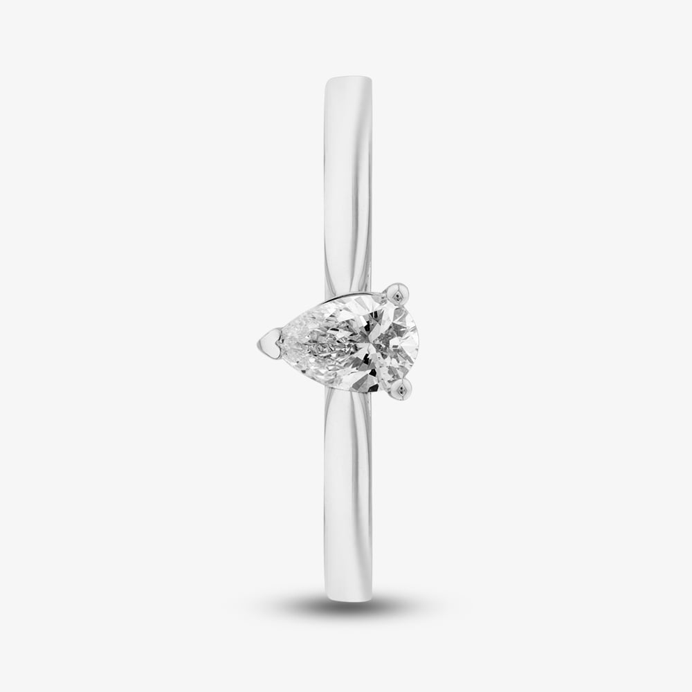 1888 Collection 9ct White Gold 0.33ct Pear Cut Diamond Solitaire Ring DPP02-9W-0.33