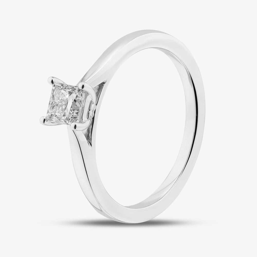 Product photograph of 1888 Collection 9ct White Gold 0 50ct Princess Cut Diamond Solitaire Ring Ppp01-9w-0 50-h-si2 from The Jewel Hut