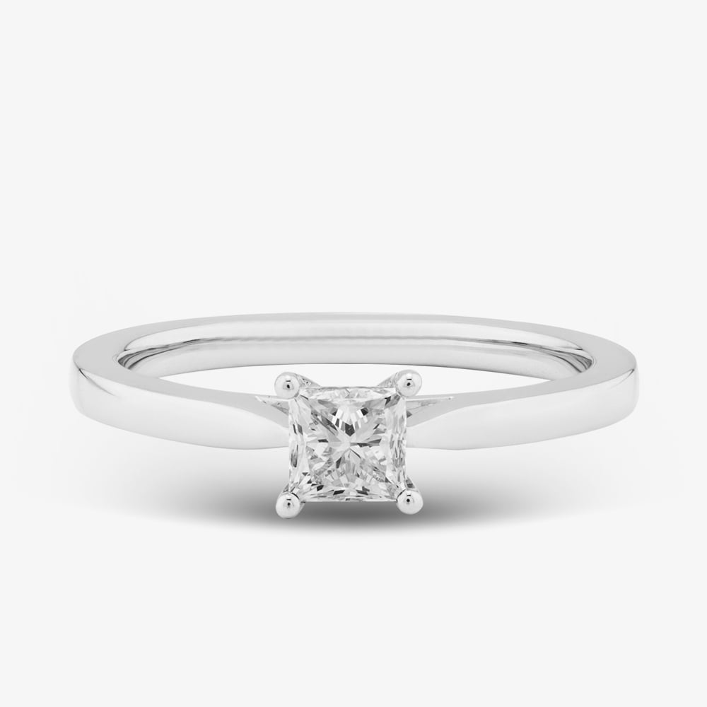 1888 Collection 9ct White Gold 0.50ct Princess Cut Diamond Solitaire Ring PPP01-9W-0.50-H-SI2