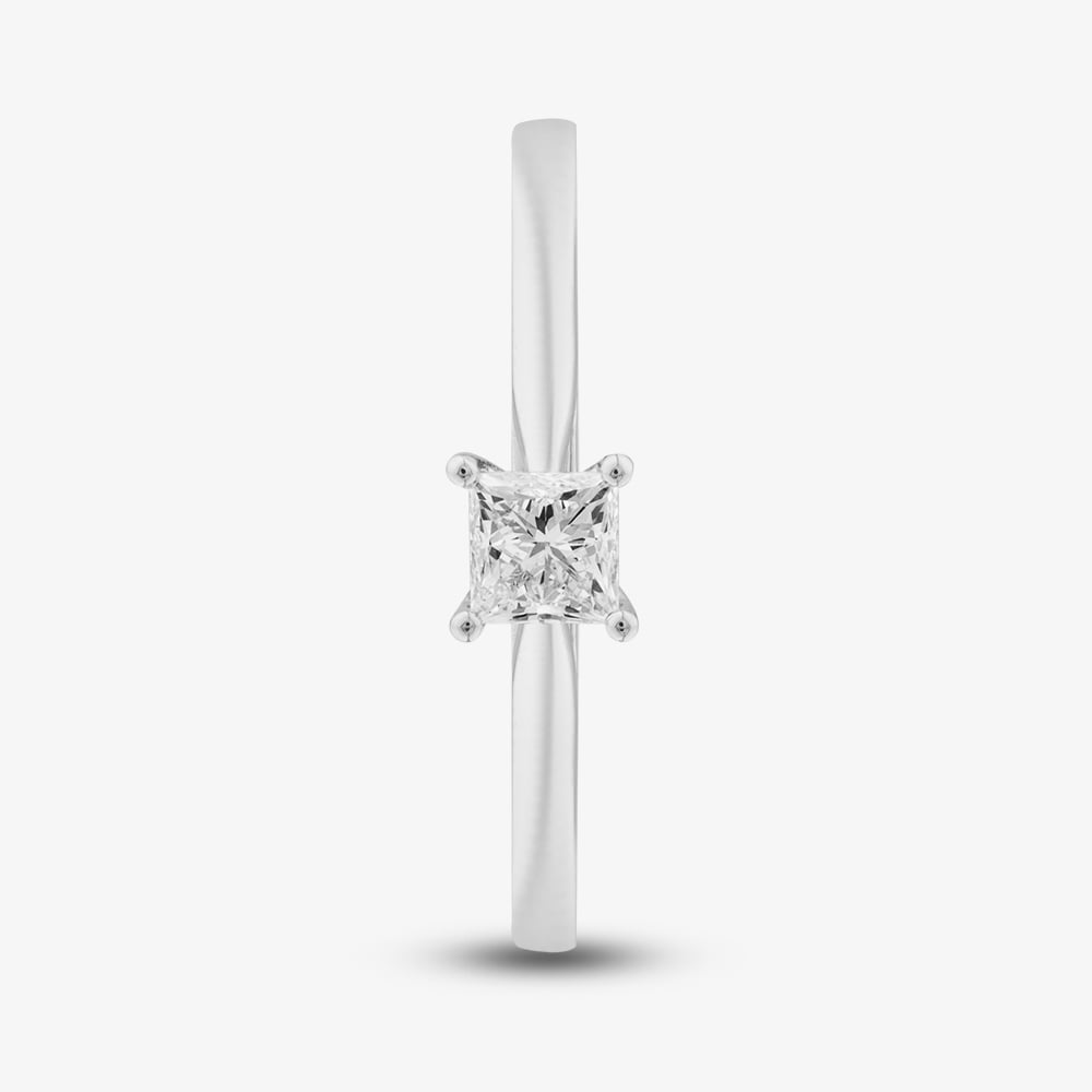 1888 Collection 9ct White Gold 0.50ct Princess Cut Diamond Solitaire Ring PPP01-9W-0.50-H-SI2