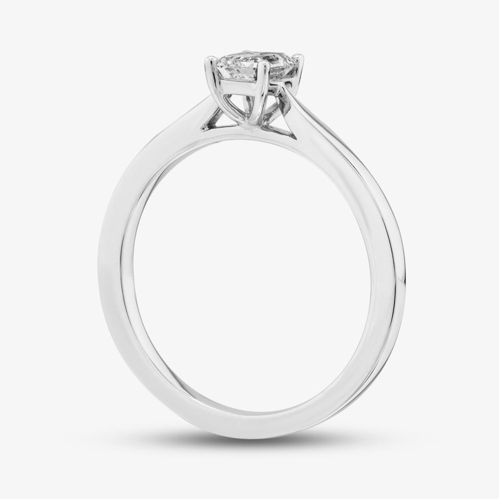 1888 Collection 9ct White Gold 0.50ct Emerald Cut Diamond Solitaire Ring EPP01-9W-0.50-H-SI2