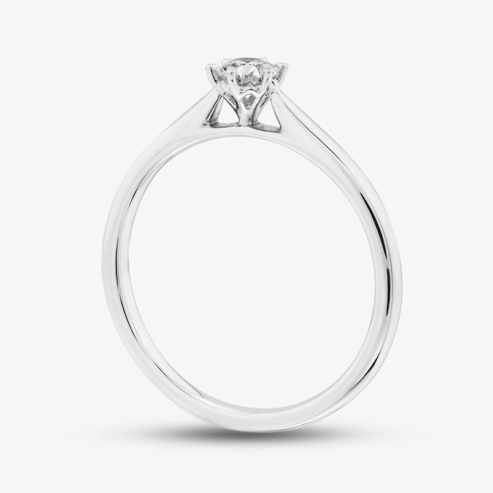 1888 Collection 9ct White Gold 0.20ct Brilliant Cut Diamond Solitaire Ring RPP11-9W-0.20-H-SI2