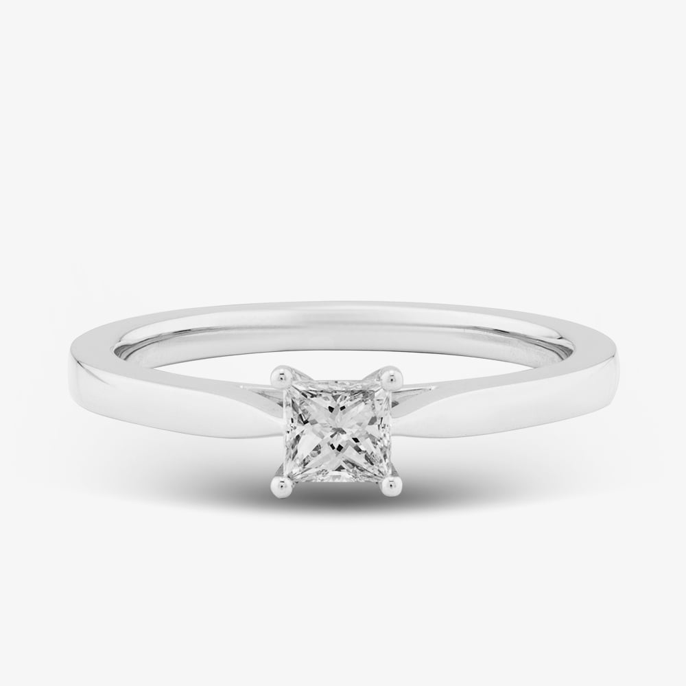 1888 Collection 9ct White Gold 0.33ct Princess Cut Diamond Solitaire Ring PPP01-9W-0.33-H-SI2