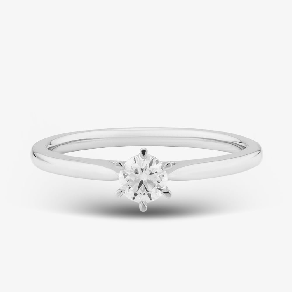 1888 Collection 9ct White Gold 0.25ct Brilliant Cut Diamond Solitaire Ring RPP11-9W-0.25-H-SI2
