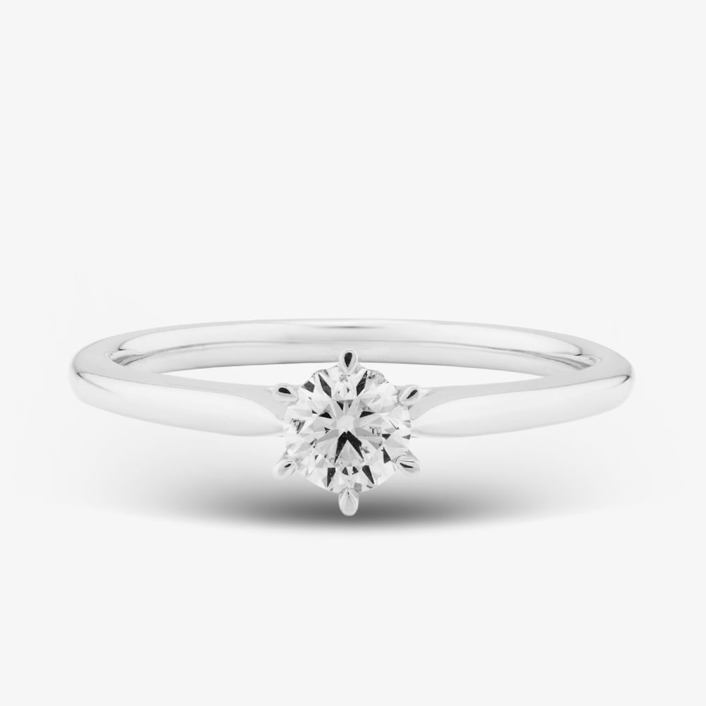 1888 Collection 9ct White Gold 0.33ct Brilliant Cut Diamond Solitaire Ring RPP11-9W-0.33-H-SI2