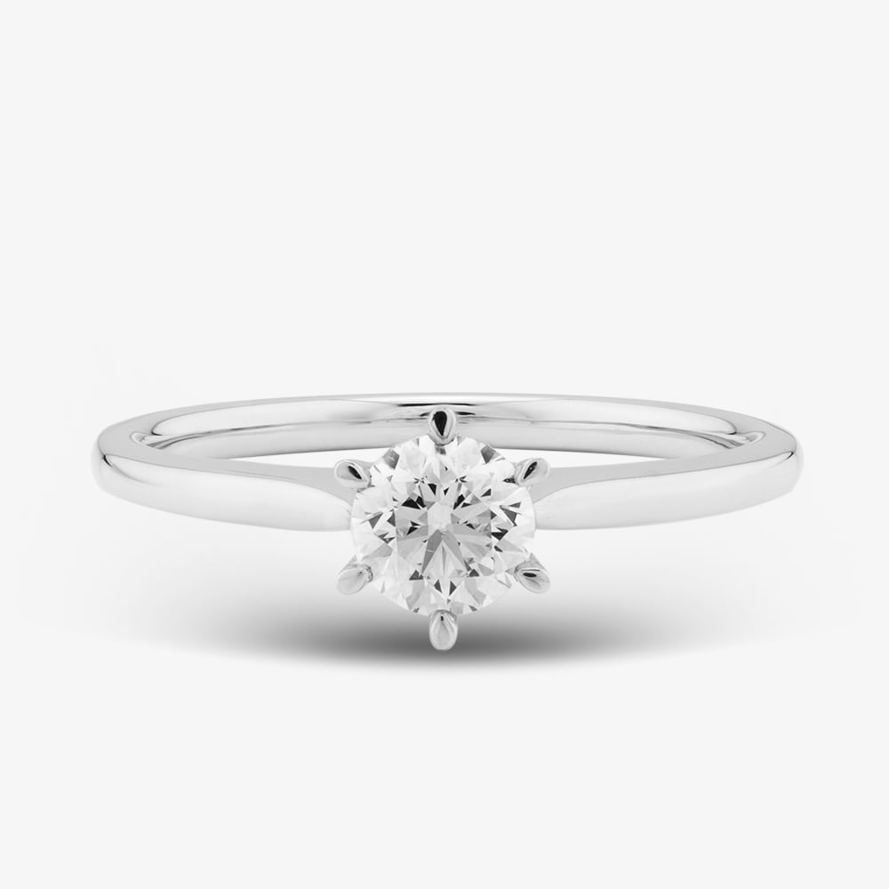 1888 Collection 9ct White Gold 0.50ct Brilliant Cut Diamond Solitaire Ring RPP11-9W-0.50-H-SI2