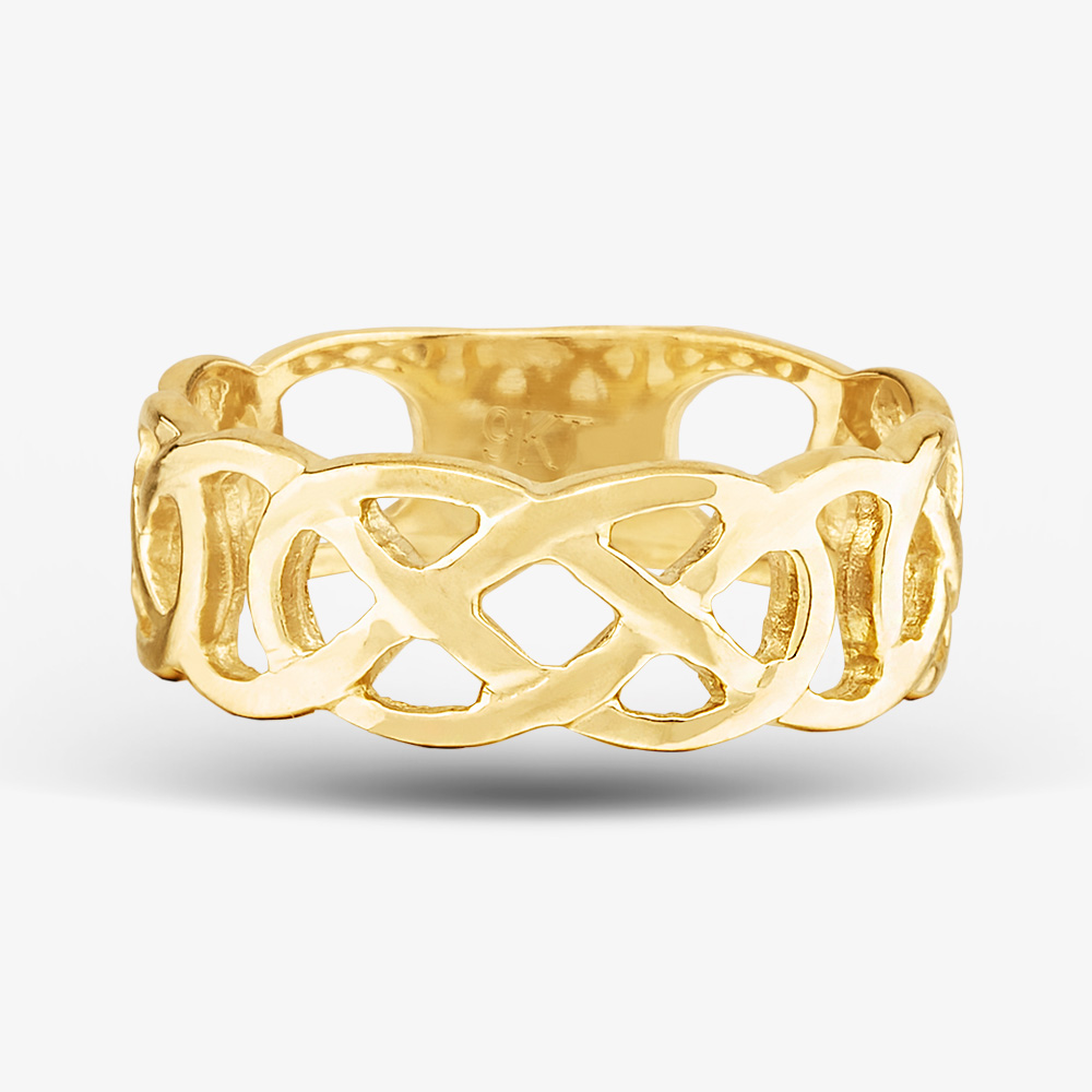 9ct Yellow Gold Open Celtic Style Band Ring S1605Y