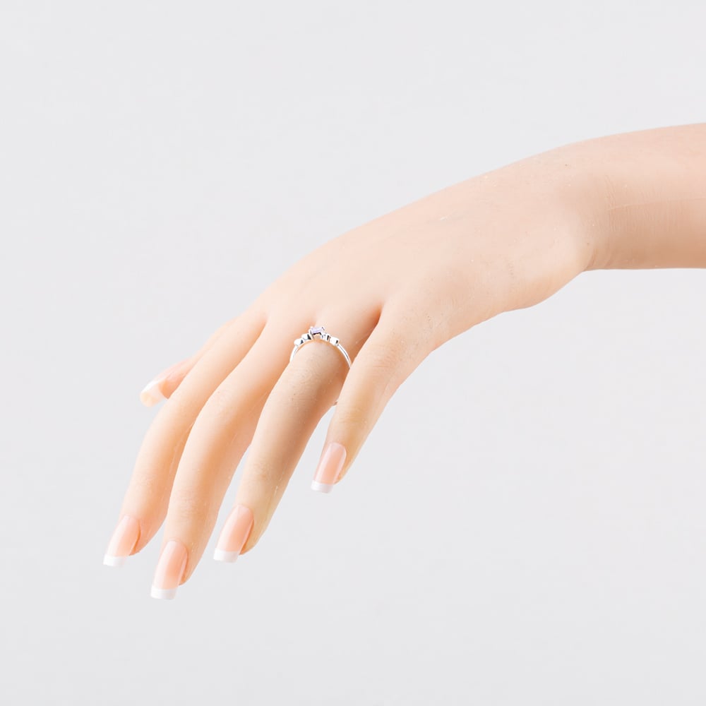 Fashionista Silver Sterling Silver Heart Shaped Lilac Cubic Zirconia Ring 042-60407/SP LILAC