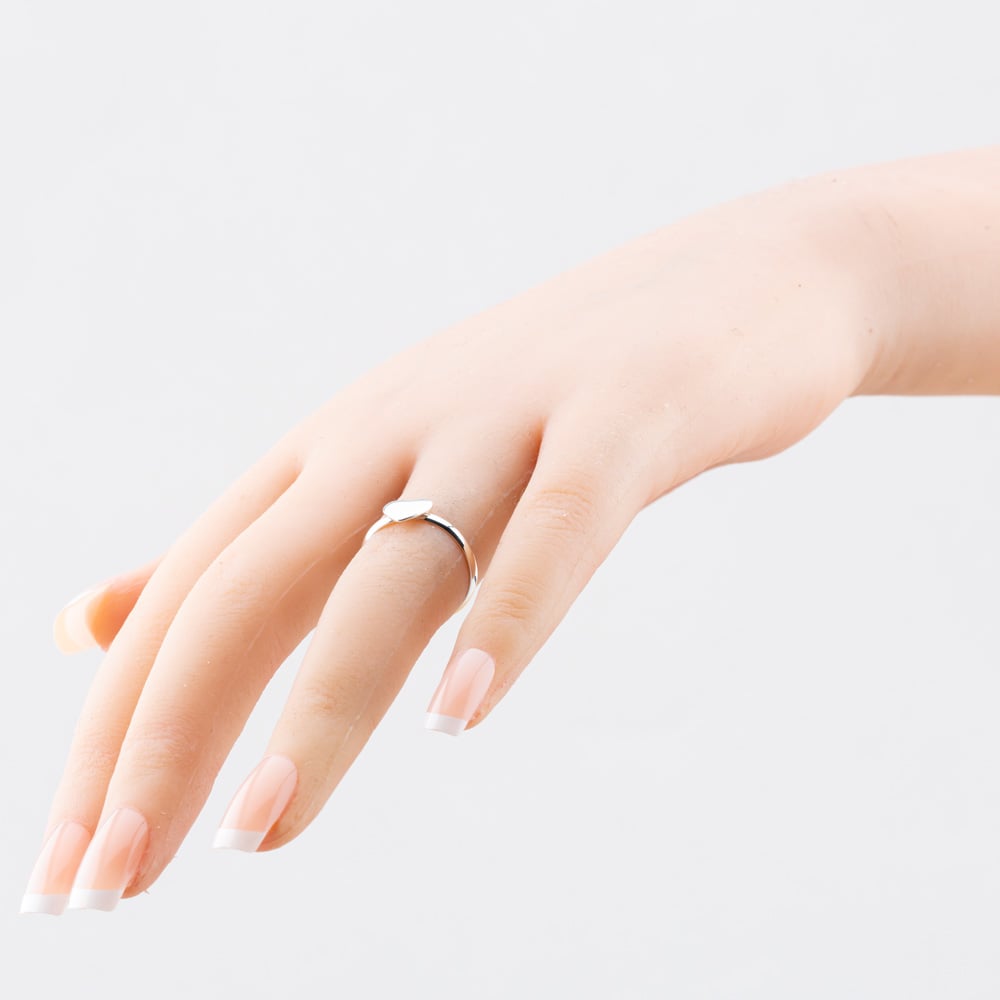Sterling Silver Heart Signet Ring S2047