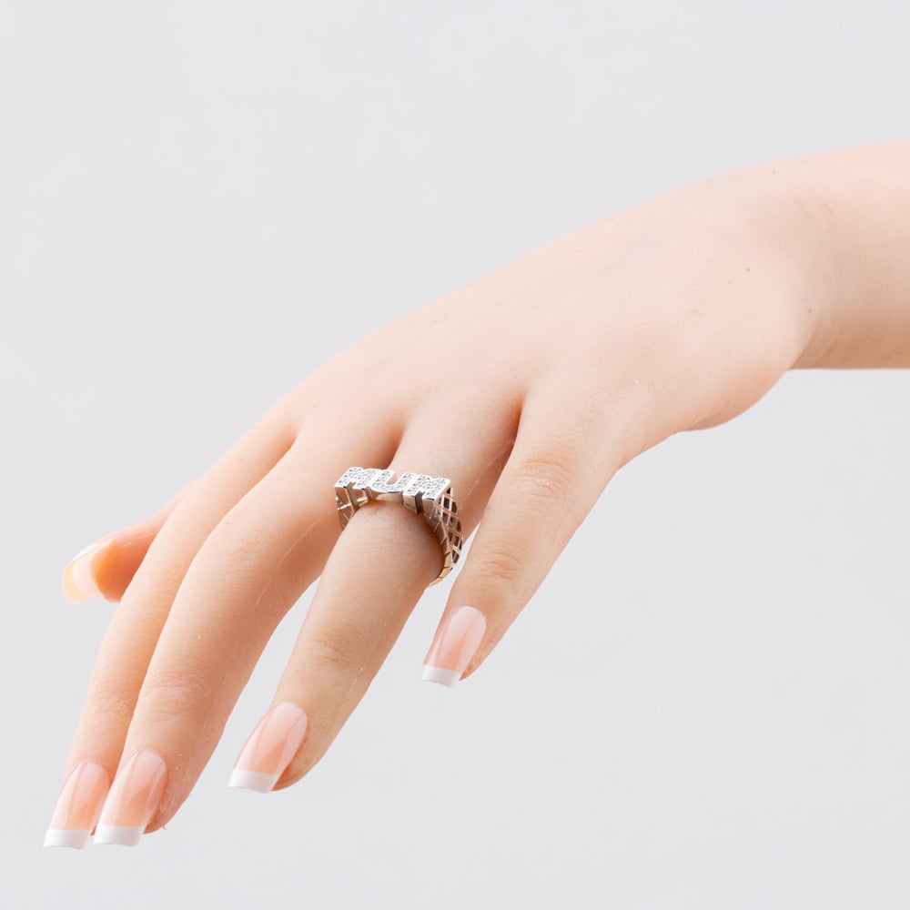 Sterling Silver Cubic Zirconia Mum Signet Ring S2079