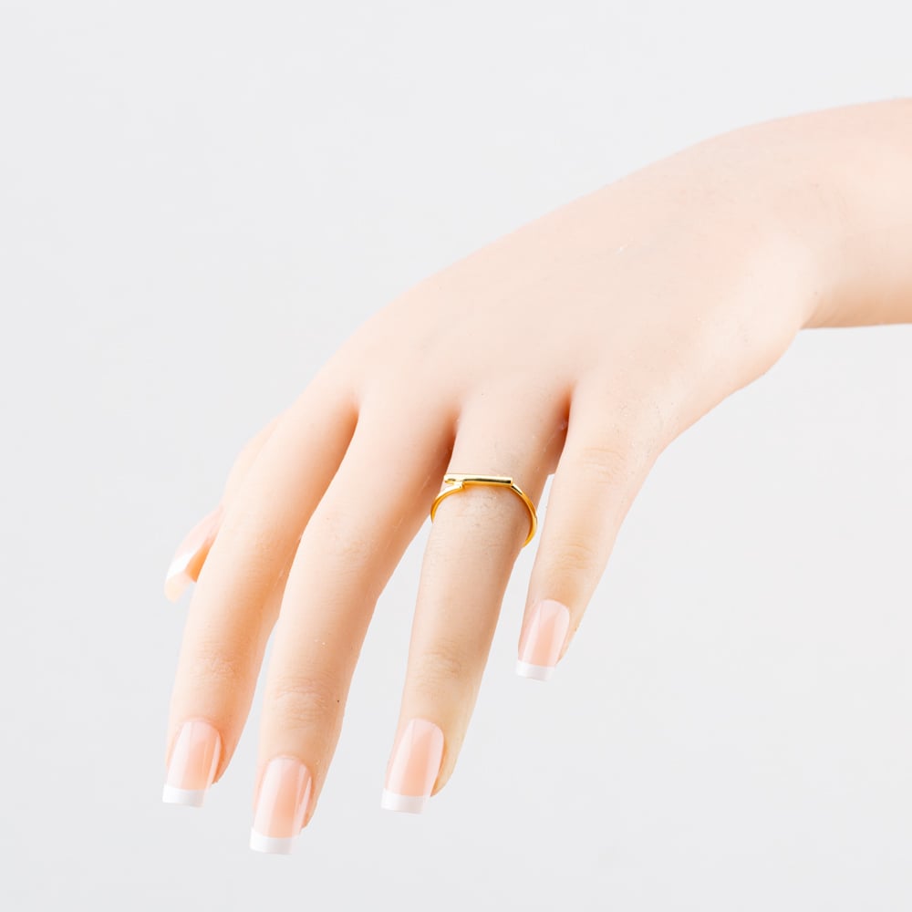 Yellow Gold Plated Sterling Silver Bar Ring AR8314/G