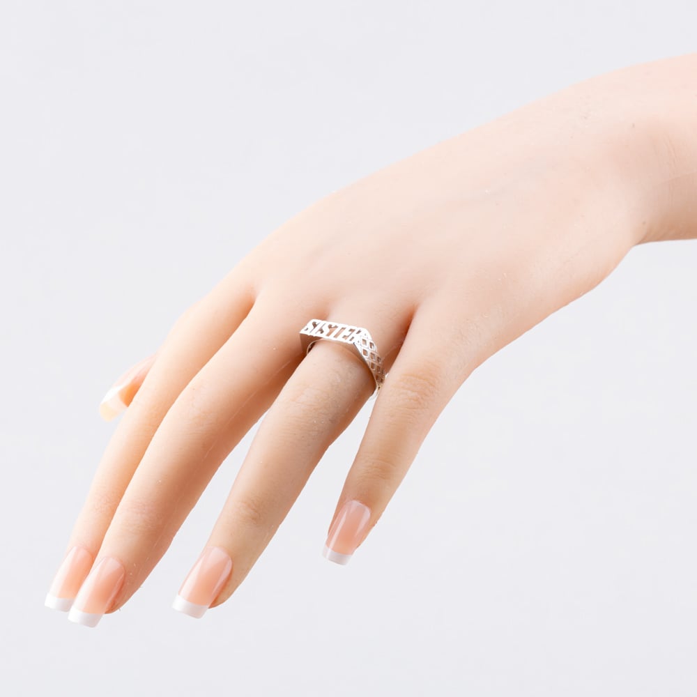 Sterling Silver Sister Signet Ring S2002