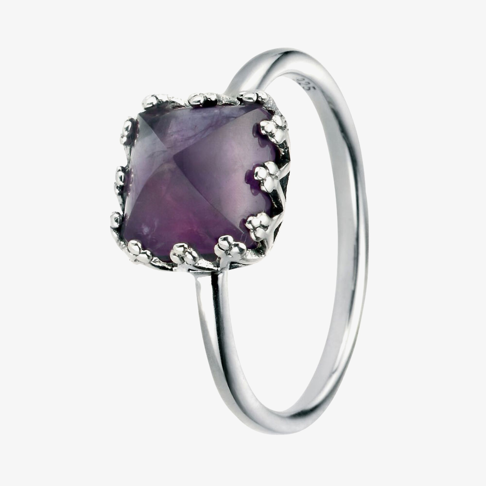 Product photograph of Silver Purple Cubic Zirconia Ring R3426m-56 O 1 2 from The Jewel Hut