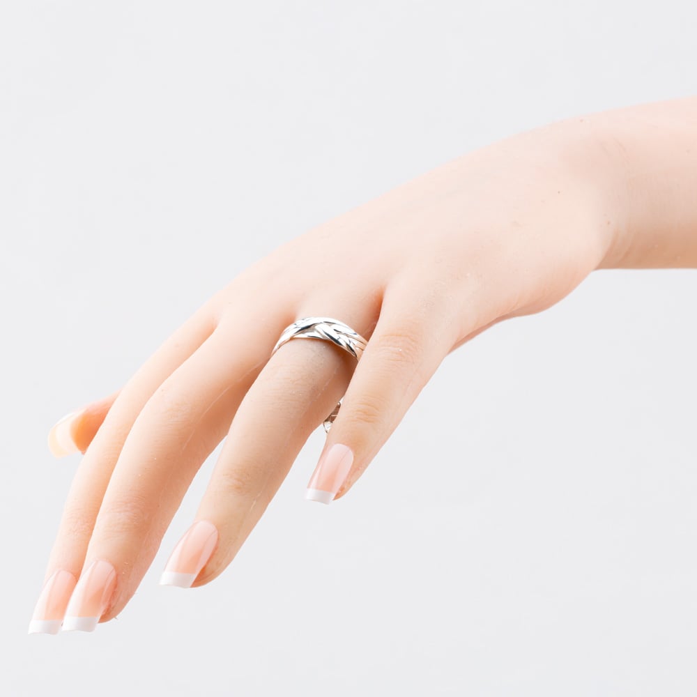Sterling Silver Patterned Puzzle Ring S2008