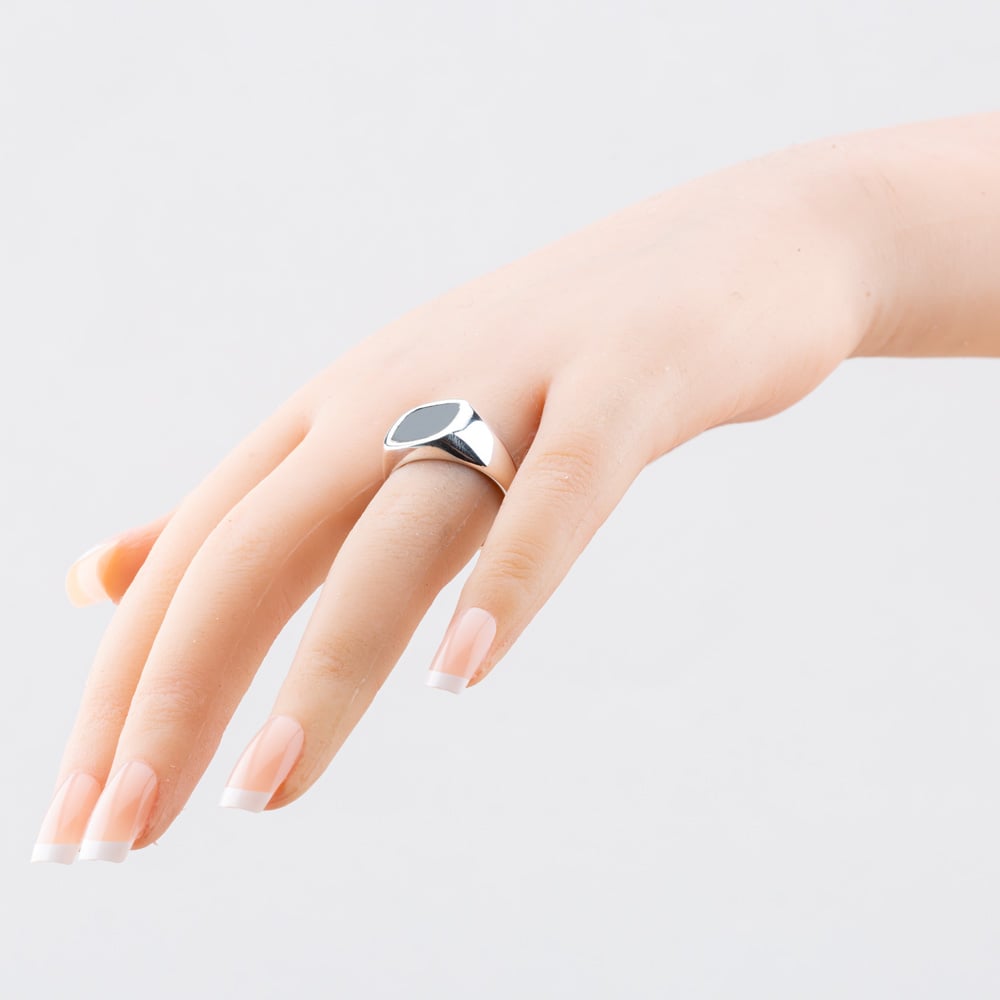 Sterling Silver Black Onyx Signet Ring S2037
