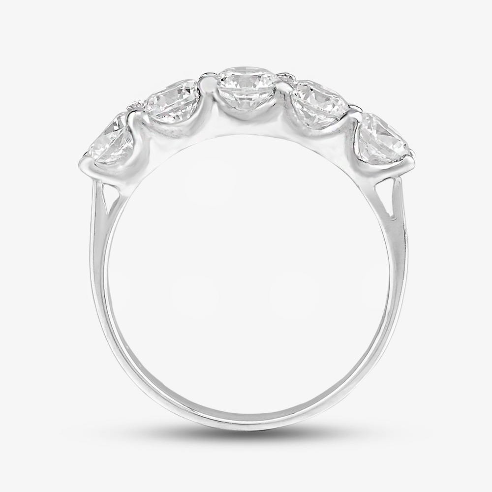 Sterling Silver & Cubic Zirconia Five Stone Ring DPR7080SIL