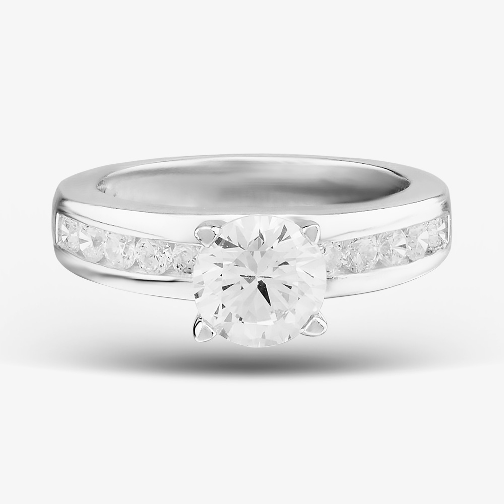 Sterling Silver & Cubic Zirconia Four Claw Solitaire Ring DPR8209SIL