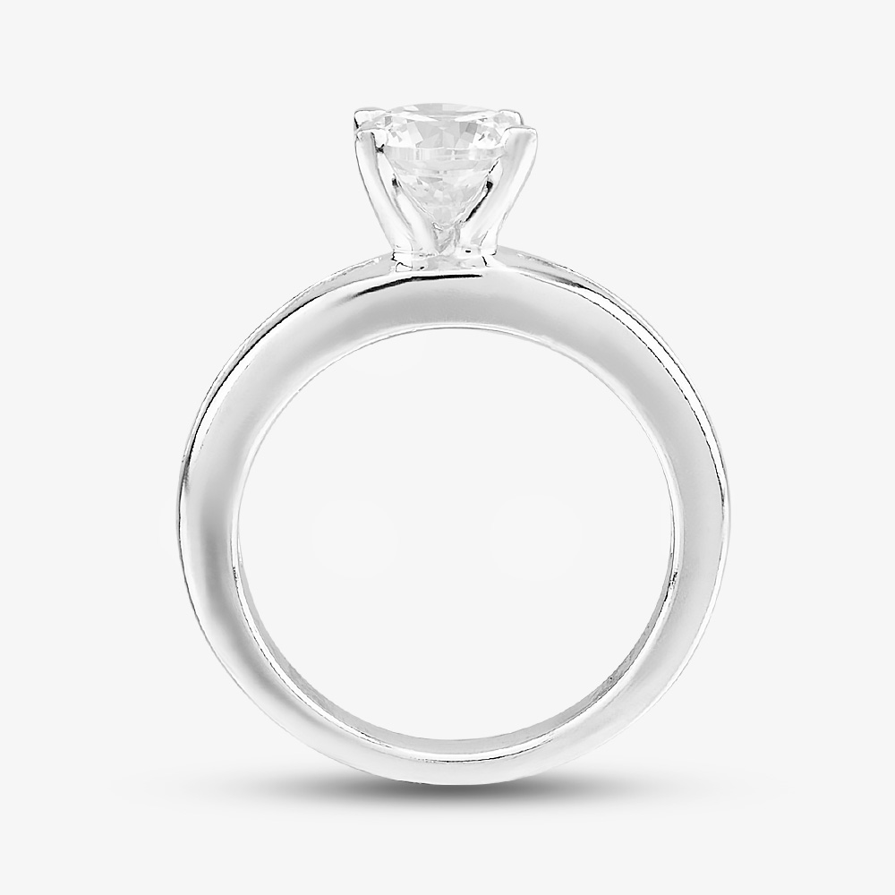 Sterling Silver & Cubic Zirconia Four Claw Solitaire Ring DPR8209SIL