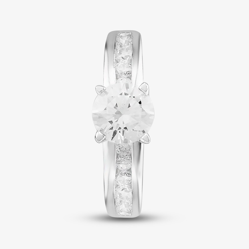 Sterling Silver & Cubic Zirconia Four Claw Solitaire Ring DPR8209SIL