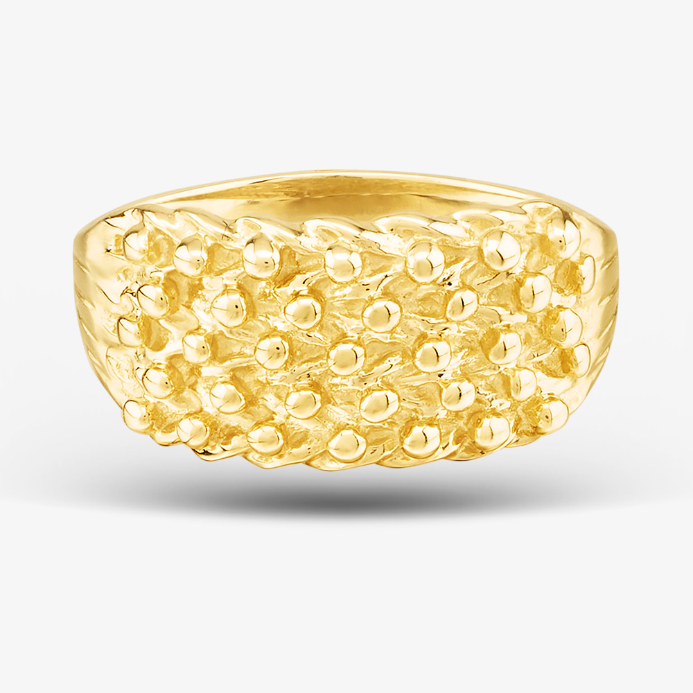 9ct Yellow Gold Five Row Keeper Ring PL056