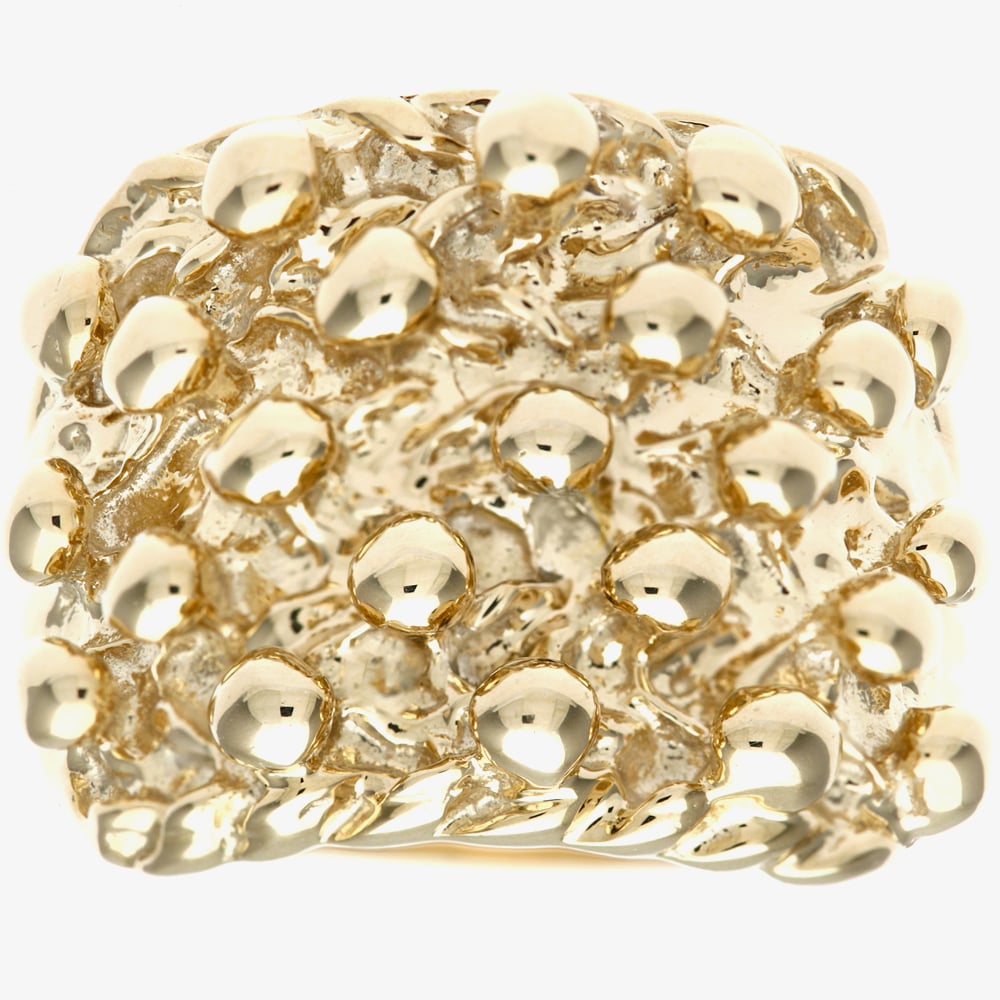 9ct Yellow Gold Five Row Keeper Ring PL168