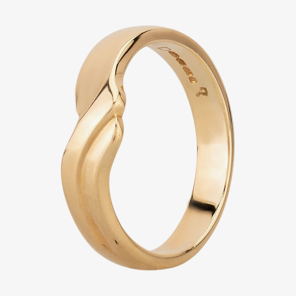 9ct Yellow Gold 4mm Dipped Crossover Wedding Ring 9603/9Y