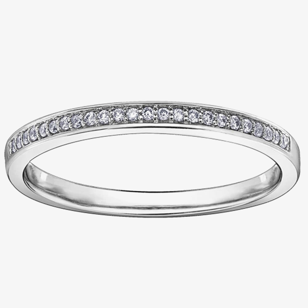 9ct White Gold 0.08ct Diamond Half-Eternity Wedding Ring 30388WDWG/20-10