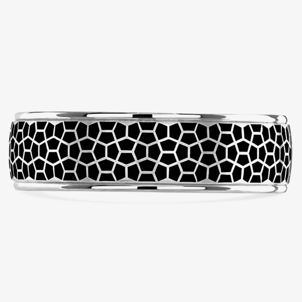Brown & Newirth Geo Platinum Black Ceramic Geometric 5mm Ring C6ZNP51 5.0 PLT