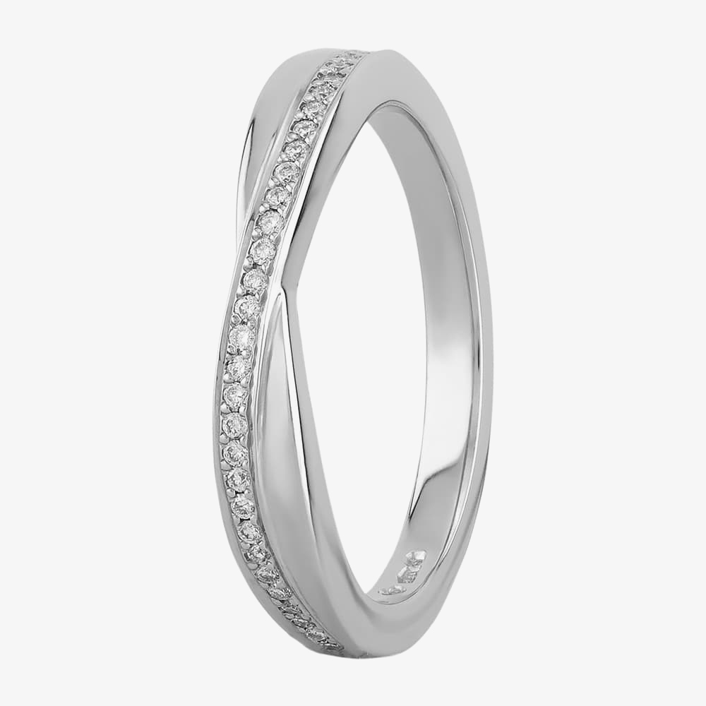 Product photograph of Platinum 0 13ct Diamond Twist Eternity Ring Ws104 L from The Jewel Hut