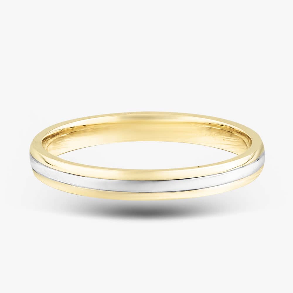 Brown & Newirth 9ct Two Colour Gold Wedding Ring 6005/3 9YW GTS