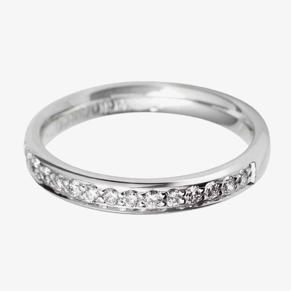 Platinum 3mm Grain Set Diamond Court Wedding Ring WG10/3R125PlaT HSI
