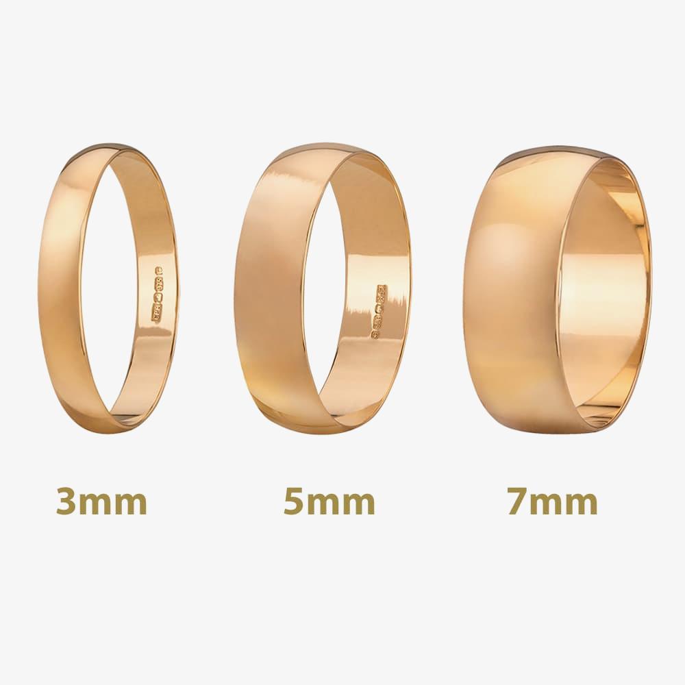 9ct Yellow Gold Lightweight 4mm D-shape Wedding Ring TADH041