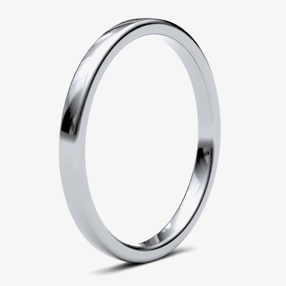 Product photograph of Platinum 2 0mm Soft Court Wedding Ring 2lms-pt from The Jewel Hut