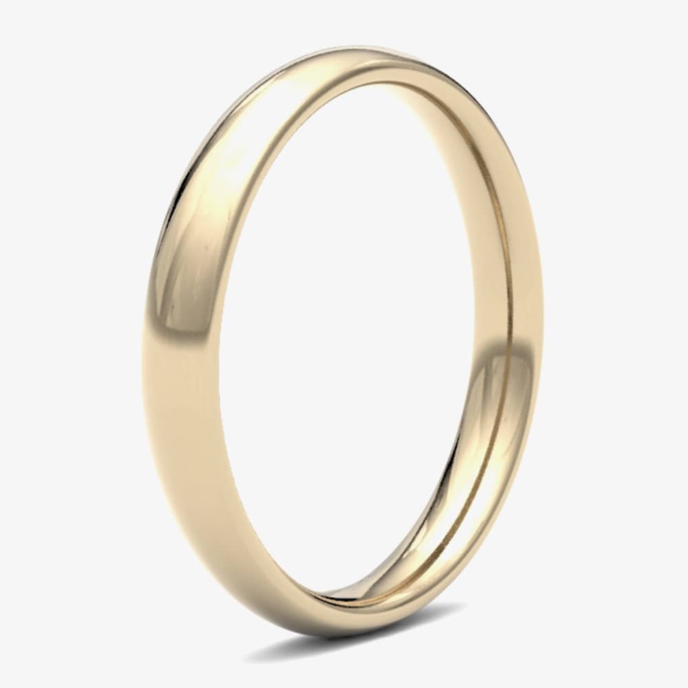 Product photograph of 9ct Yellow Gold 3 0mm Medium Court Wedding Ring 3lmc-9y from The Jewel Hut