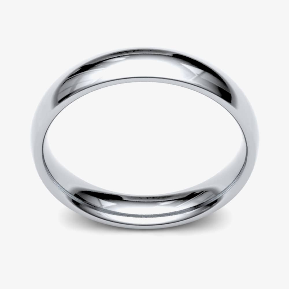 9ct White Gold 4.0mm Medium Court Wedding Ring 4GMC-9W