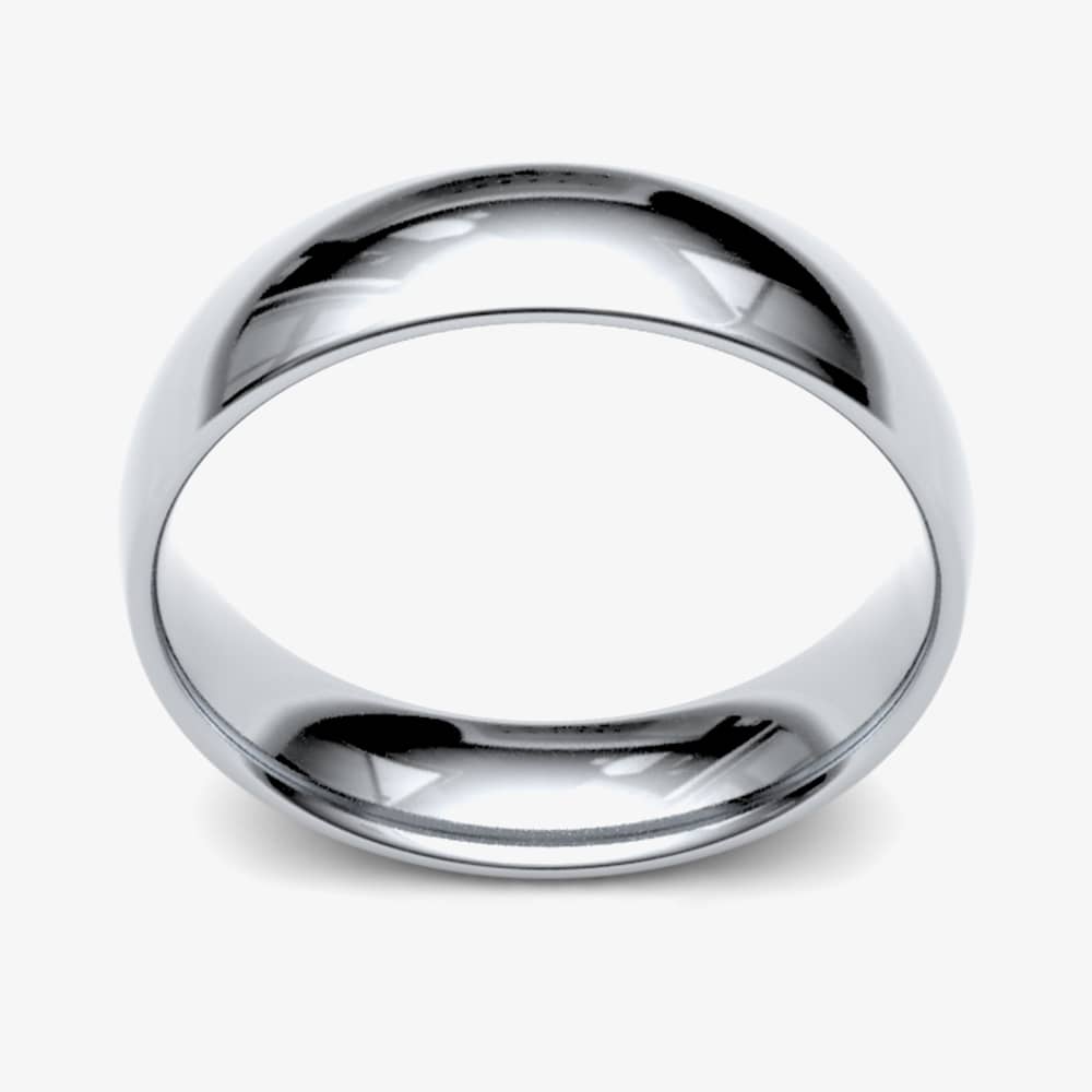 9ct White Gold 5.0mm Light Court Wedding Ring 5GLC-9W
