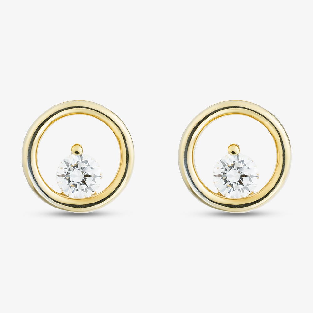 Gold Plated 0.25ct Lab Grown Diamond Open Circle Stud Earrings LGE24779-25