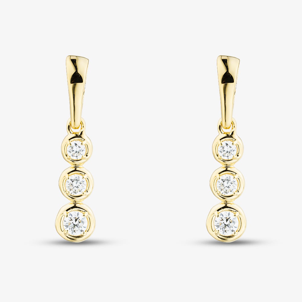Gold Plated 0.25ct Lab Grown Diamond Triple Drop Earrings LGE46753-25