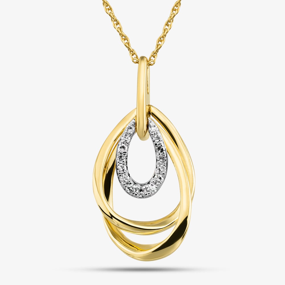 Gold Plated 0.10ct Certificated Brilliant Cut Lab Grown Diamond Oval Pendant Necklace LGP47085