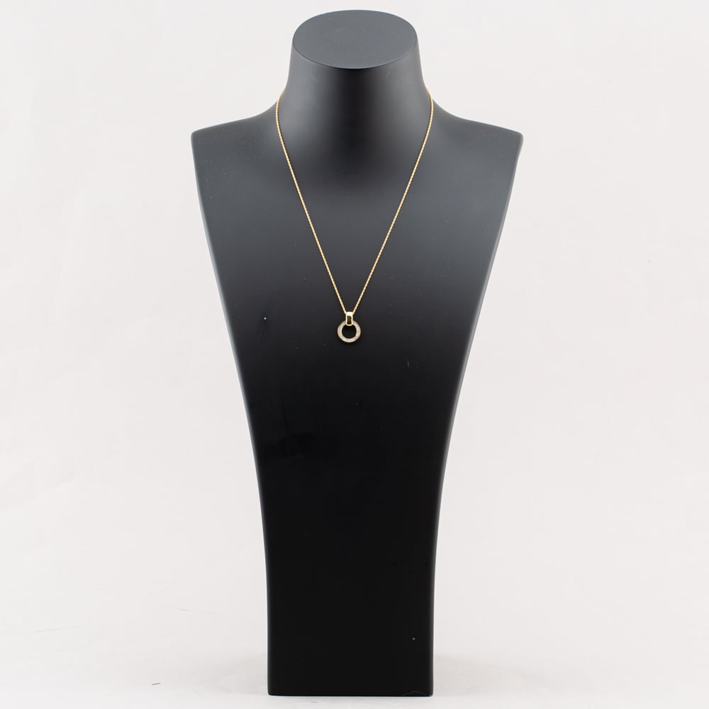 Gold Plated 0.15ct Certificated Brilliant Cut Lab Grown Diamond Circle Pendant Necklace LGP47087