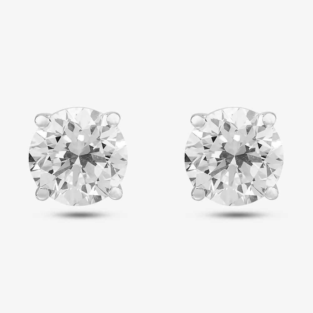 14ct White Gold 4.00ct Certificated Brilliant Cut Lab Grown Diamond Stud Earrings TH0583012